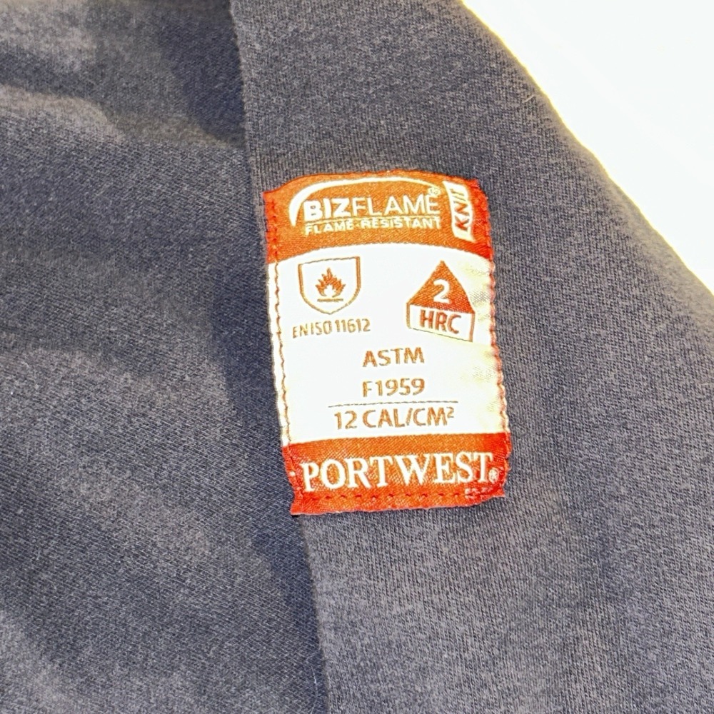 Portwest FR Bizflame Men's XXL Long Sleeve Navy Knit HRC 2 F1959 Fire Resistant - Picture 5 of 8